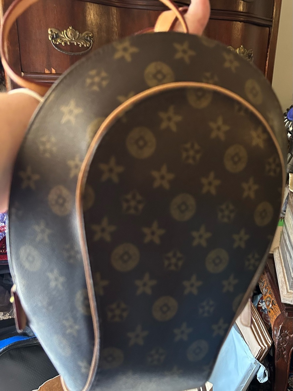 Luxury Monogram Brown Leather-like Accent backpack Bag - Unbranded